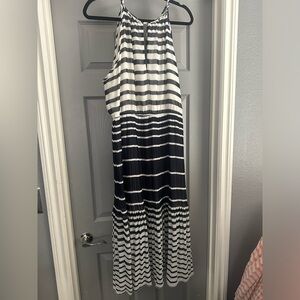 Maison Jules NWT Pleated midi tie back neck. Sm makeup smudge inside neckline.